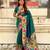 rama color paithani silk blend fabric woven designer partywear saree