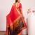 Red extraordinary banarasi silk saree with resham peacock pallu