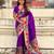 lavender color paithani silk blend fabric woven designer partywear saree