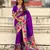 lavender color paithani silk blend fabric woven designer partywear saree