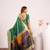 Parrot green extraordinary banarasi silk saree with resham peacock pallu
