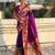 purple color paithani silk blend fabric woven designer partywear saree