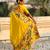yellow color paithani silk blend fabric woven designer partywear saree