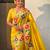 yellow color paithani silk blend fabric woven designer partywear saree