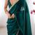Green soft space silk saree with sequin zalar lace border & matching blouse