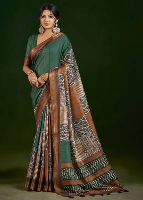 rama gathan silk blend digital printed partywear saree 1