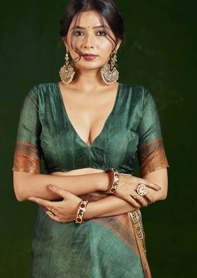rama gathan silk blend digital printed partywear saree 4