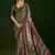mahendi color gathan silk blend fabric designer digital printed partywear saree