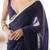 Purple soft space silk saree with sequin zalar lace border & matching blouse