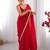 Red soft space silk saree with sequin zalar lace border & matching blouse