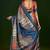 rust color gathan silk blend fabric designer digital printed partywear saree