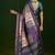teal color gathan silk blend fabric designer digital printed partywear saree