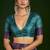 teal color gathan silk blend fabric designer digital printed partywear saree