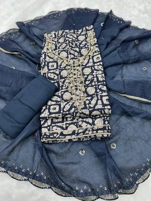 printed readymade suit set with khatli work & chanderi dupatta 4