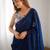 navy_blue most demanded pure space silk saree with scalloped border & designer beaded blouse
