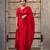 Red Color Plain Saree With Sequins Embroidery Work Satin Silk Blend Saree