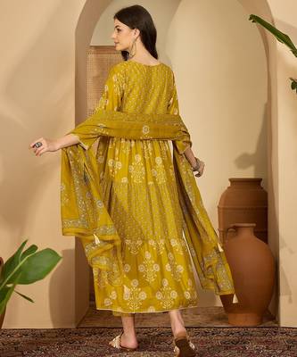 Flared printed kurta set for womens 3
