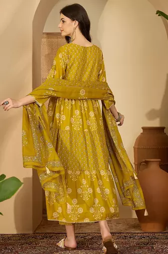 Flared printed kurta set for womens