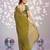 green color ethnic embroidered moss chiffon fabric girlie partywear saree