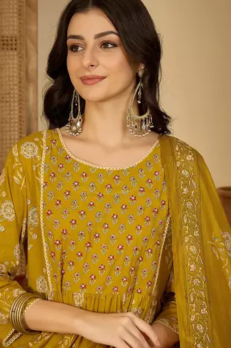 Flared printed kurta set for womens