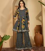Flared printed kurta set for womens