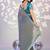 grey color ethnic embroidered moss chiffon fabric girlie partywear saree
