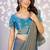 grey color ethnic embroidered moss chiffon fabric girlie partywear saree