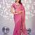 pink color ethnic embroidered moss chiffon fabric girlie partywear saree