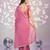 pink color ethnic embroidered moss chiffon fabric girlie partywear saree