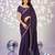 purple color ethnic embroidered moss chiffon fabric girlie partywear saree