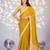 yellow color ethnic embroidered moss chiffon fabric girlie partywear saree