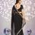 black color ethnic embroidered simmer chiffon fabric girlie partywear saree
