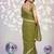 green color ethnic embroidered simmer chiffon fabric girlie partywear saree