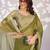 green color ethnic embroidered simmer chiffon fabric girlie partywear saree