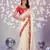white color ethnic embroidered simmer chiffon fabric girlie partywear saree