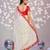 white color ethnic embroidered simmer chiffon fabric girlie partywear saree
