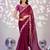 wine color ethnic embroidered simmer chiffon fabric girlie partywear saree