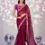 wine color ethnic embroidered simmer chiffon fabric girlie partywear saree