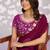 wine color ethnic embroidered simmer chiffon fabric girlie partywear saree
