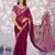wine color ethnic embroidered simmer chiffon fabric girlie partywear saree