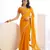 yellow color ethnic embroidered simmer chiffon fabric girlie partywear saree