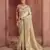 Cream elegant pure smooth zari silk saree with heavy embroidery and sequins