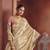 Cream elegant pure smooth zari silk saree with heavy embroidery and sequins