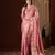 pink beautiful woven ethnic georgette fabric ceremonial saree