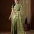 pista color beautiful woven ethnic georgette fabric ceremonial saree
