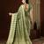 pista color beautiful woven ethnic georgette fabric ceremonial saree