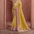 Yellow luxurious pure smooth zari silk saree with detailed thread work and sequins