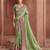 Parrot green traditional pure smooth zari silk saree with heavy embroidery and sequins