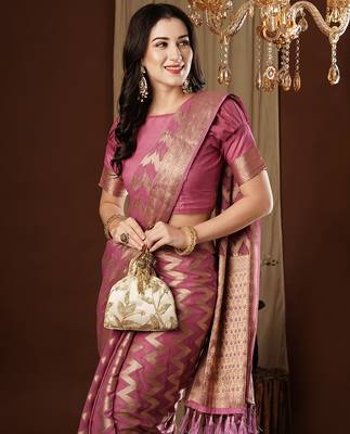 purple woven ethnic georgette ceremonial saree 3