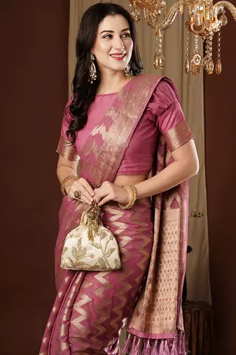 purple woven ethnic georgette ceremonial saree